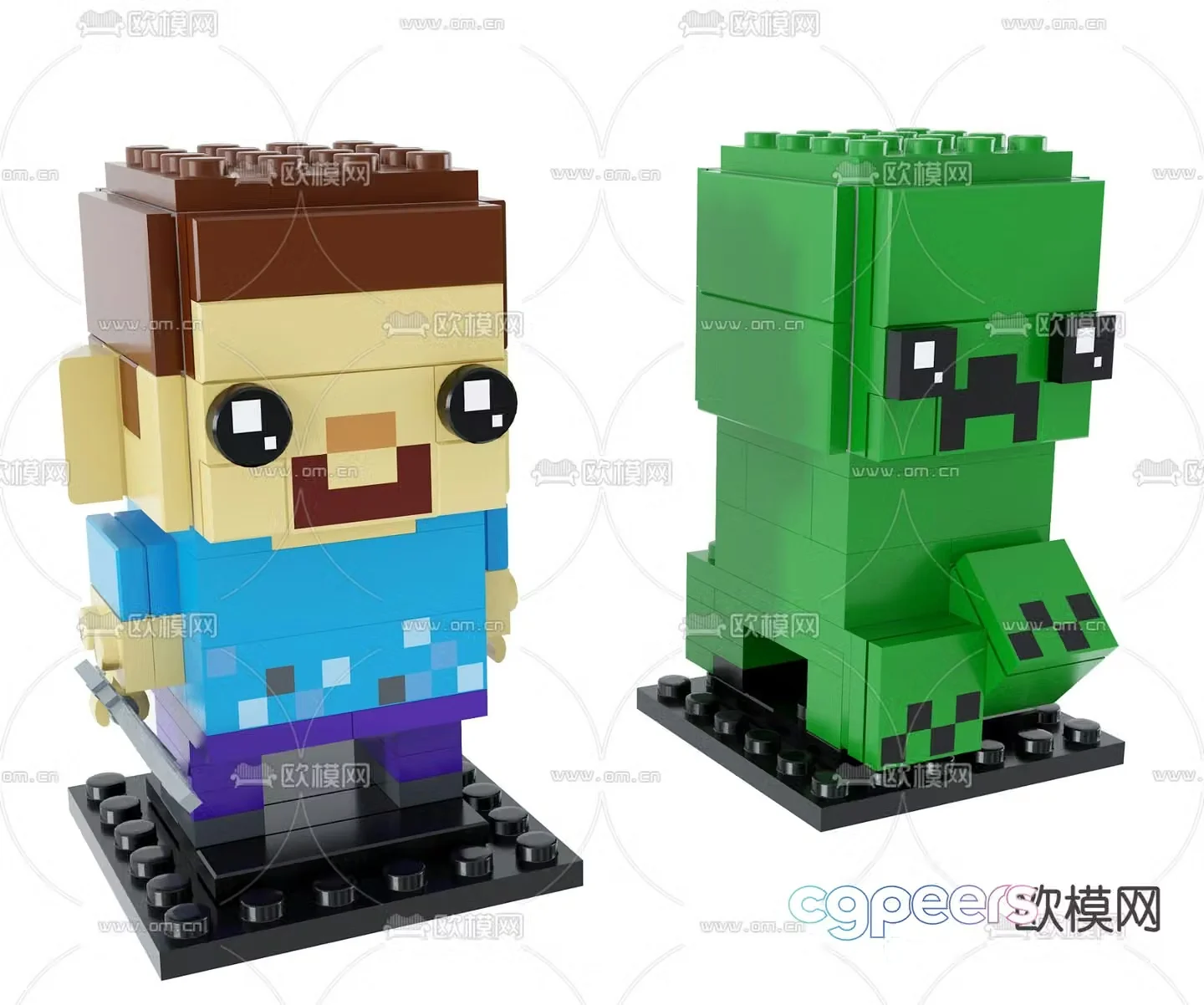 Modern minecraft lego toy 3d model