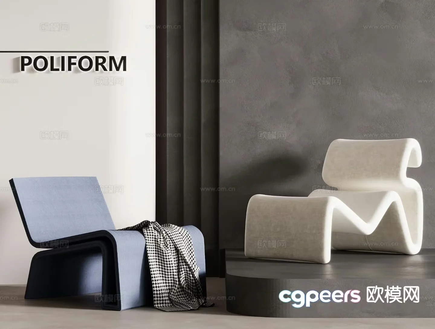 Modern chair leisure chair single chair 3d model