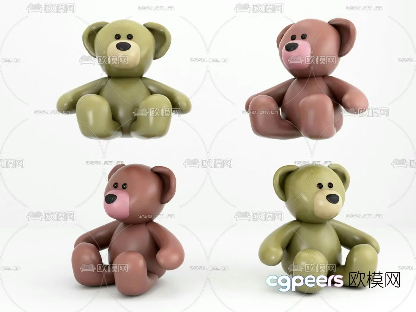 Modern bear doll toy 3d model