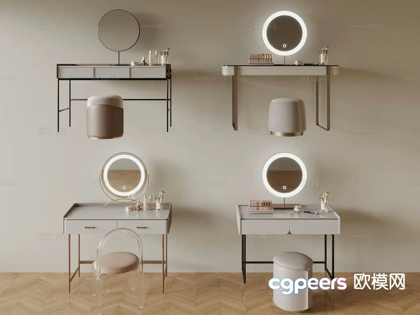 modern dressing table dressing table 3d model
