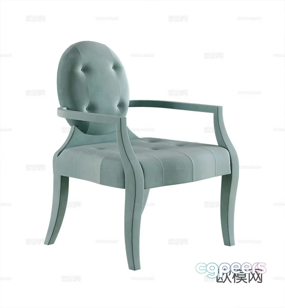 French study chair chair single chair armchair 3d model