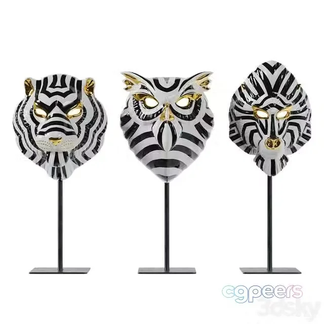 3ds Max Free – LLADRO SET ANIMAL MASK