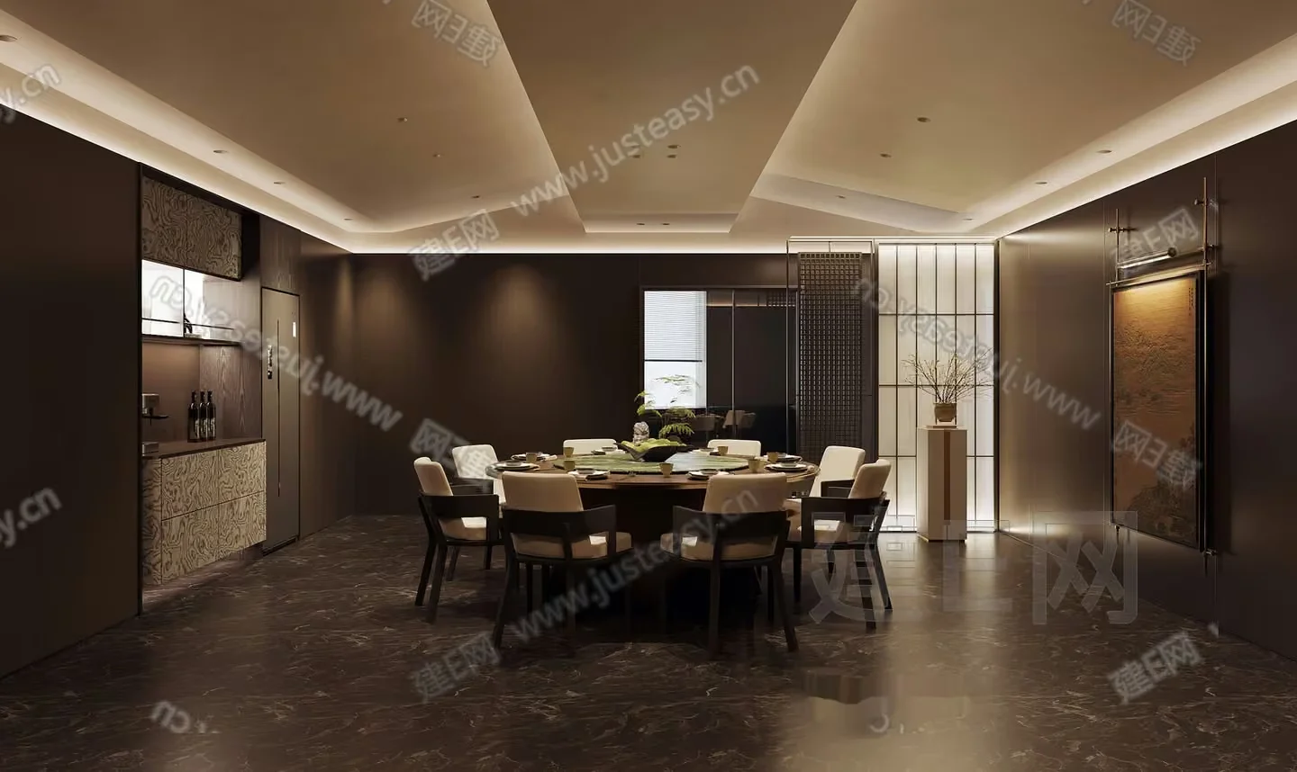 Modern Dining Room 3D Model – 5736 – VRAY Render