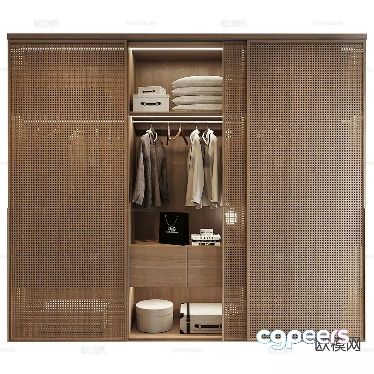 Middle-aged wind wardrobe 3d model