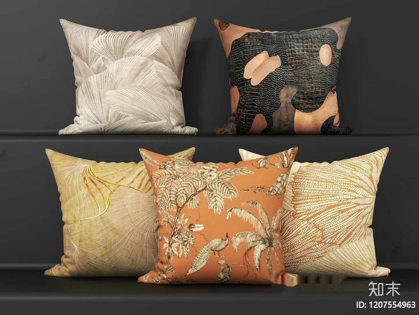 Cozy Throw Pillows 3D Model – 507 – VRAY Render