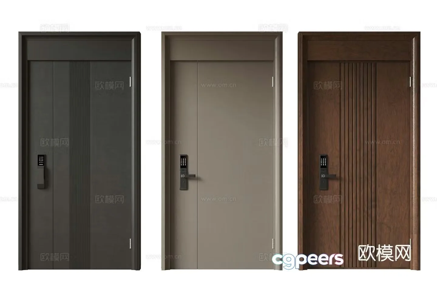 Modern minimalist entrance door medieval security door single opening door mother and child door main door password door 3D model