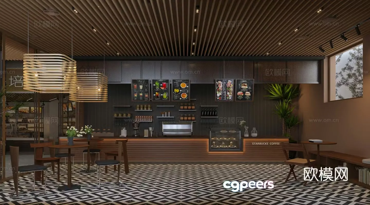 Modern cafe 3d model