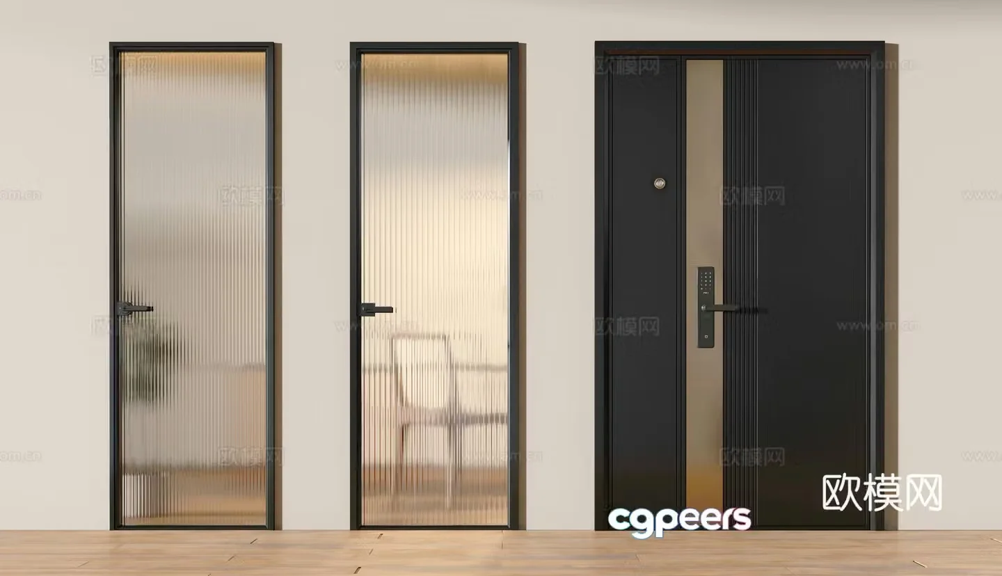 Modern glass door 3d model