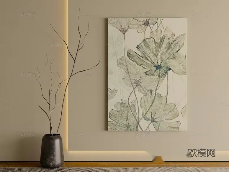 A Painting Of Flowers 3D Model – 8227 – CORONA Render