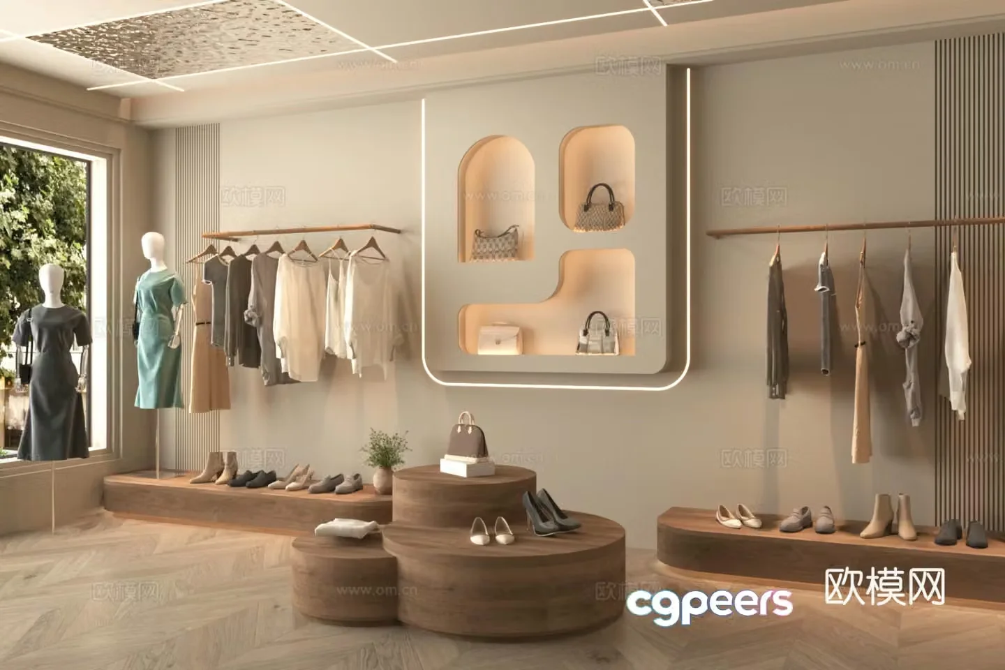 Modern clothing store Clothing store Clothing box store Clothing hanger 3d model