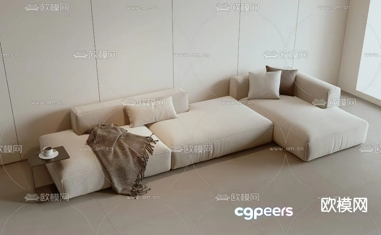 Multi-person sofa corner sofa 3d model