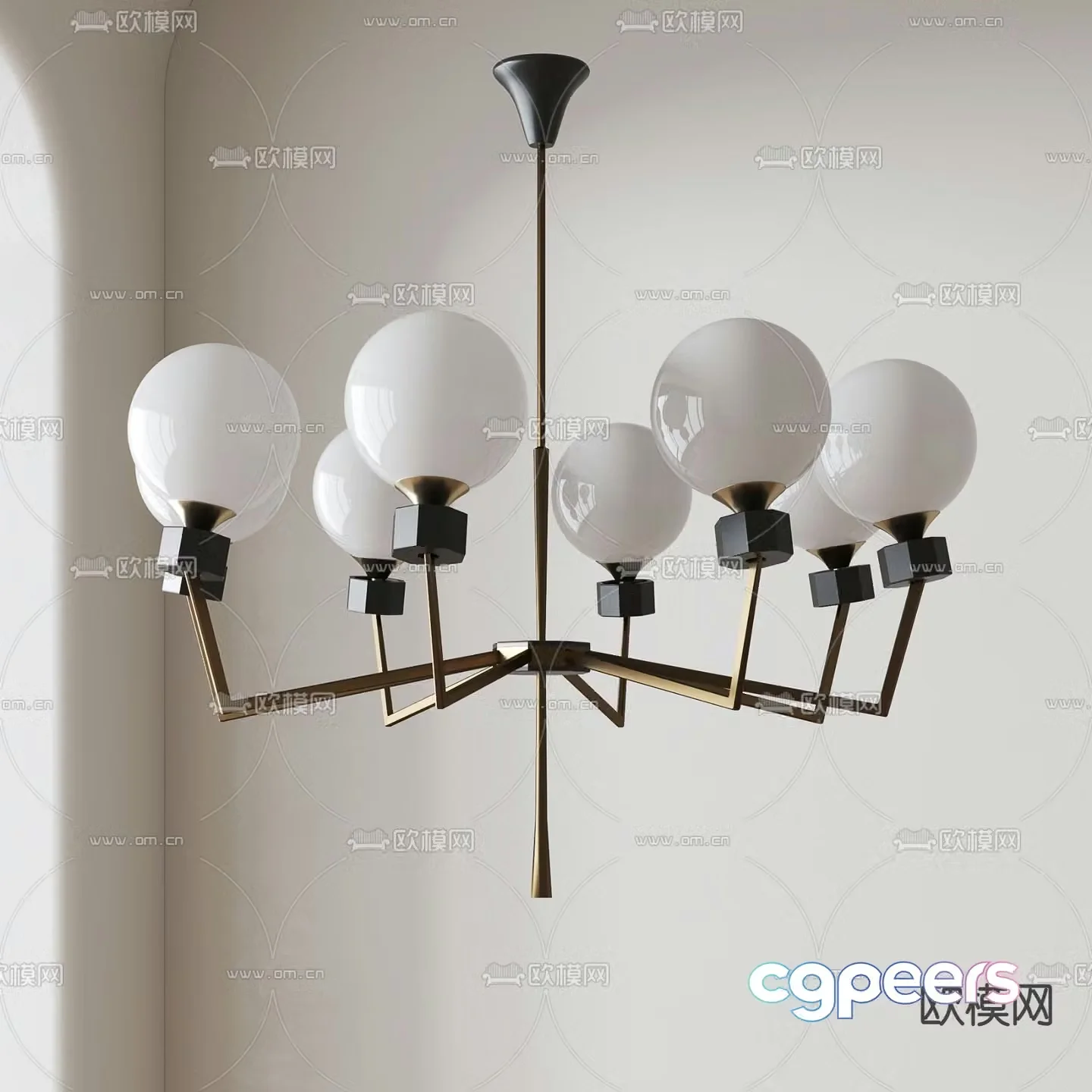 Nordic chandelier medieval style chandelier 3d model