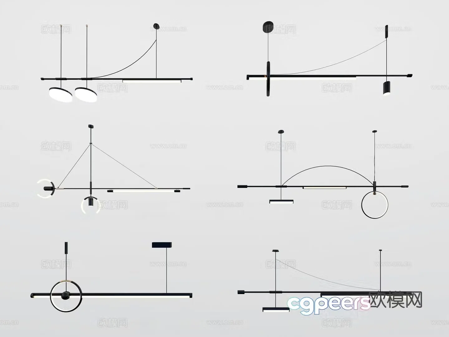 Modern chandelier 3d model