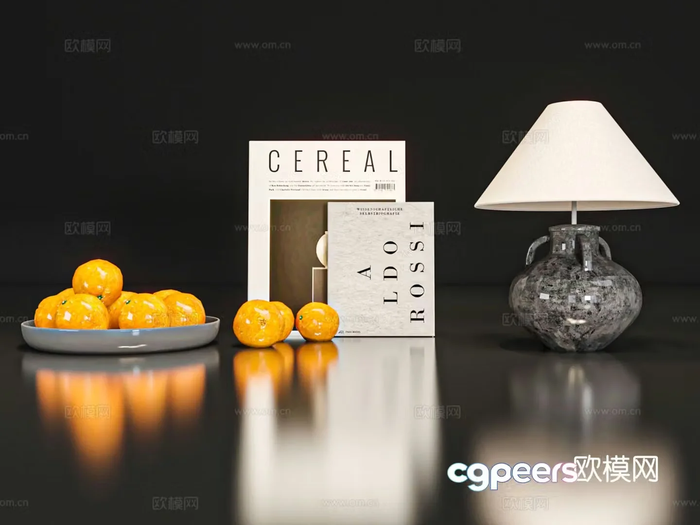 Modern jewelry table lamp fruit plate 3D model