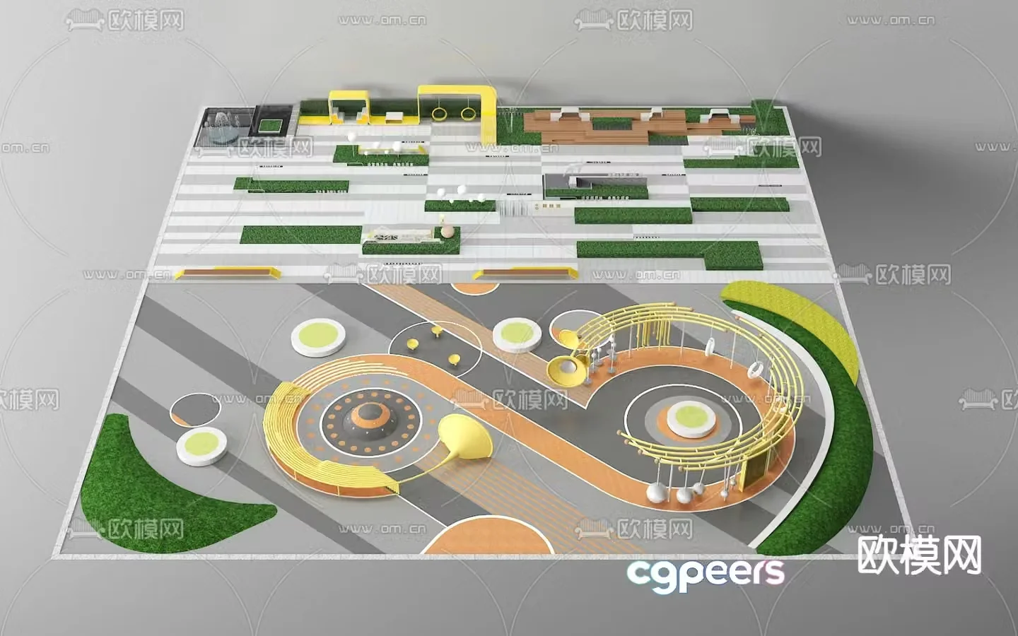 Pocket Park Street Park 3d model