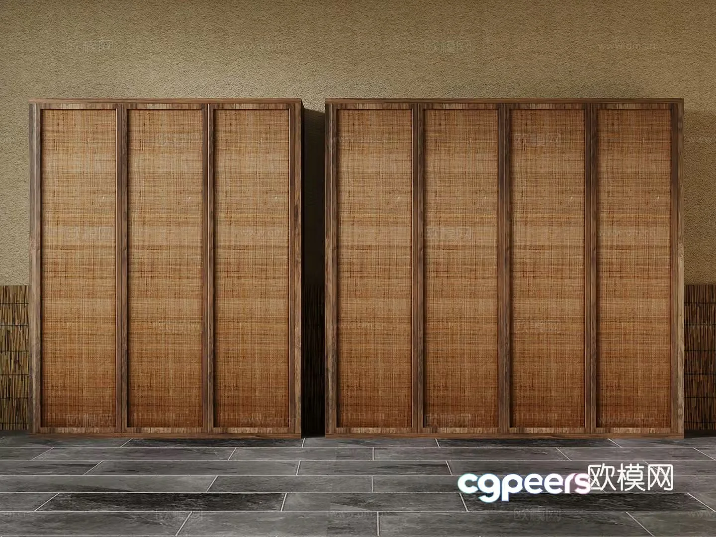 Modern farmhouse storage locker 3d model