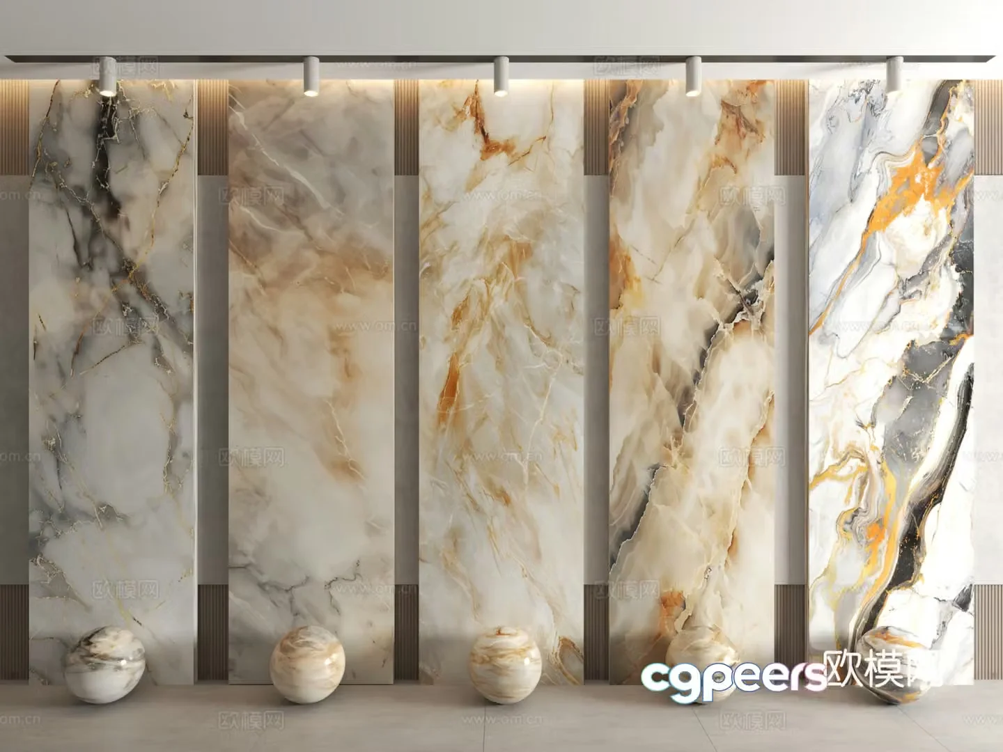 Modern stone marble stone slab cultural stone veneer 3d model