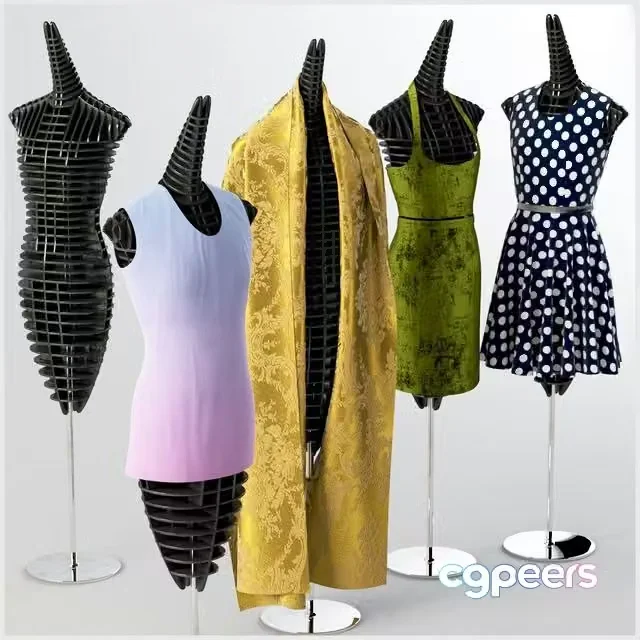3ds Max Free – Mannequins with clothes