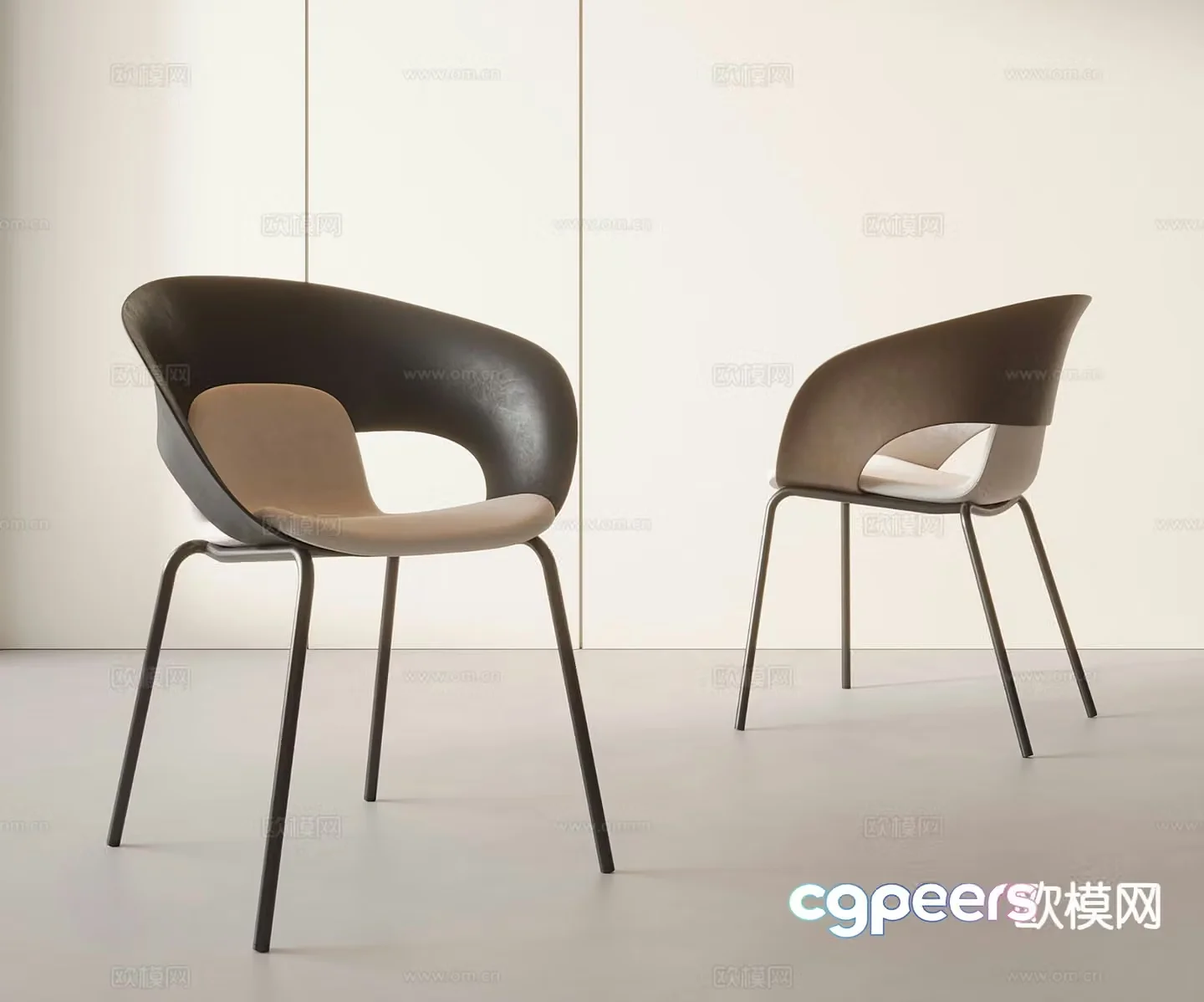 Modern dining chair single chair chair 3d model