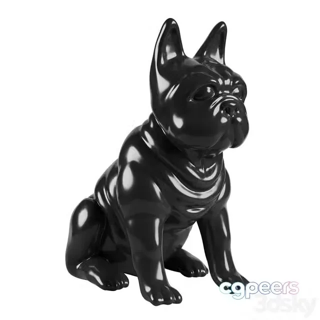3ds Max Free – Garda Decor Figurine Black Bulldog D3232