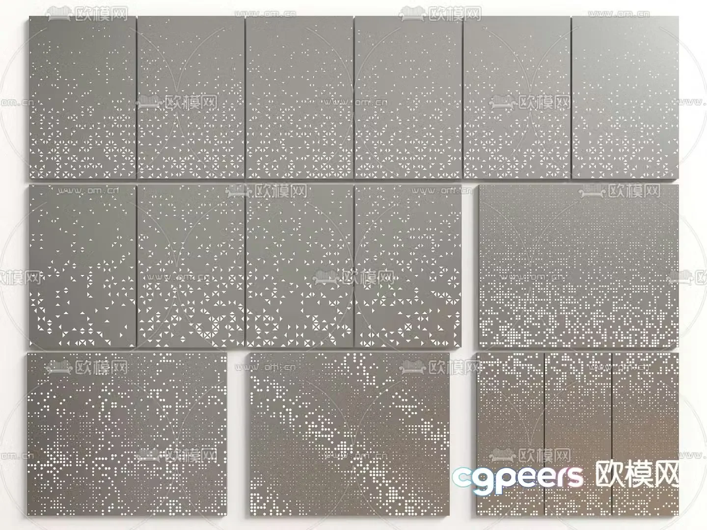 Gradient luminescent plate Perforated plate Punch plate Hollow plate 3D model