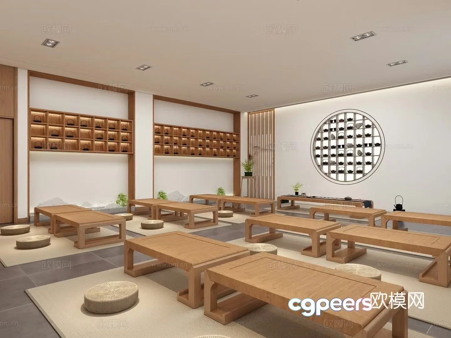 New Chinese-style classroom Tea room 3D model