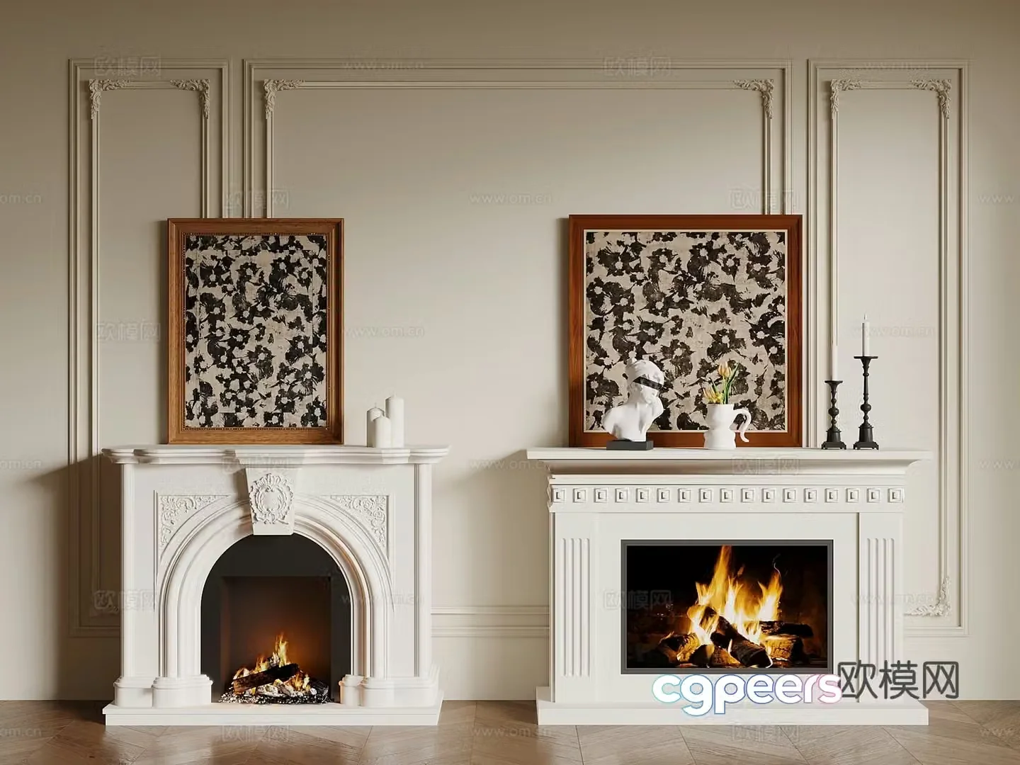French fireplace stove 3d model