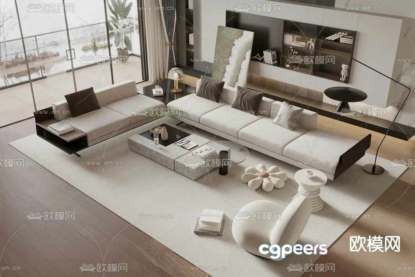 Modern sofa modular sofa 3d model