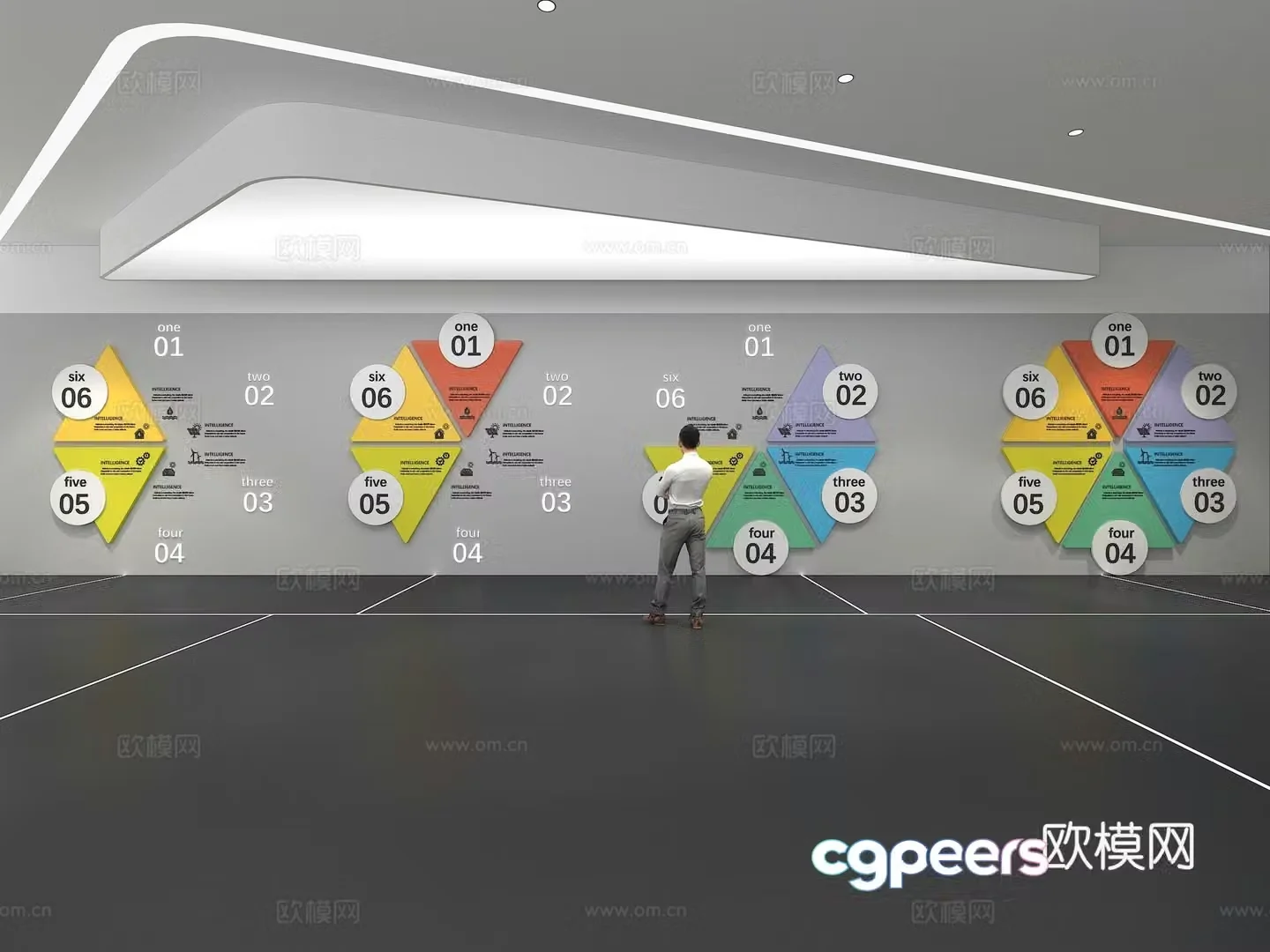 Cultural wall Corporate culture wall Display wall Education Exhibition hall Campus culture Corridor 3D model