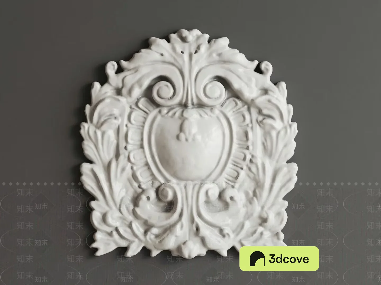 A White Decorative Wall Plaque