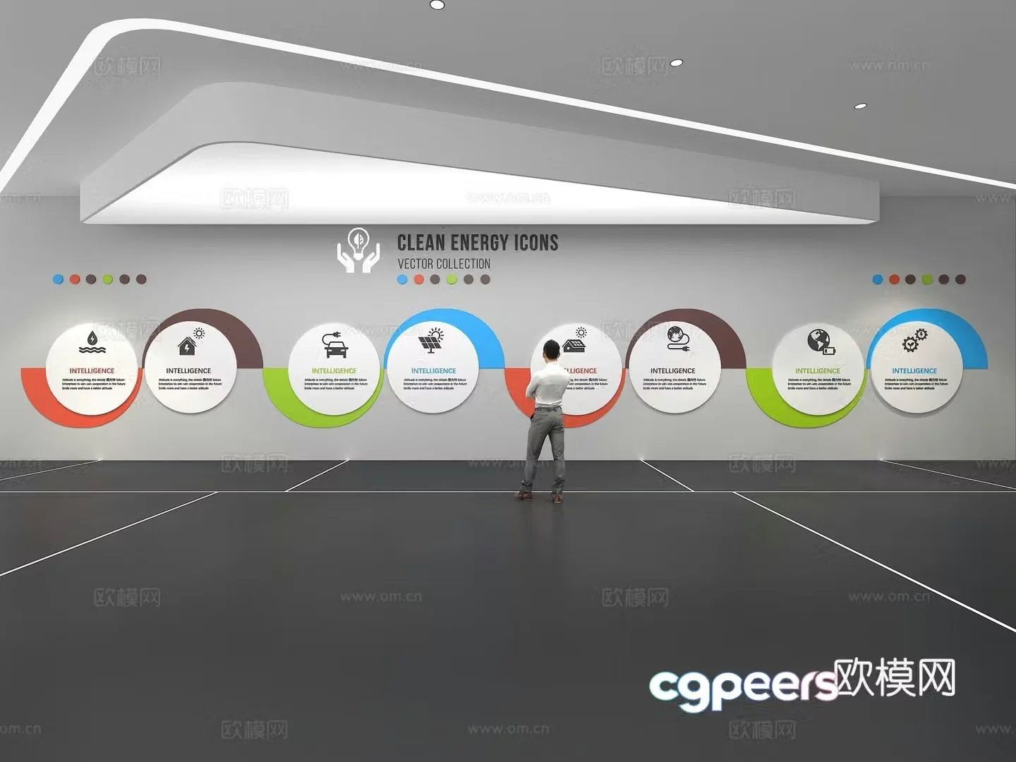 Cultural wall Corporate culture wall Education Theme wall Exhibition hall Campus culture Corridor 3D model