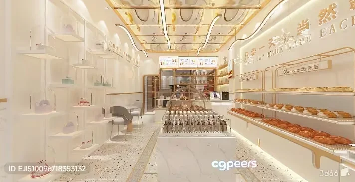 A Modern Bakery Or Cafe 3D Model – 3356 – VRAY Render