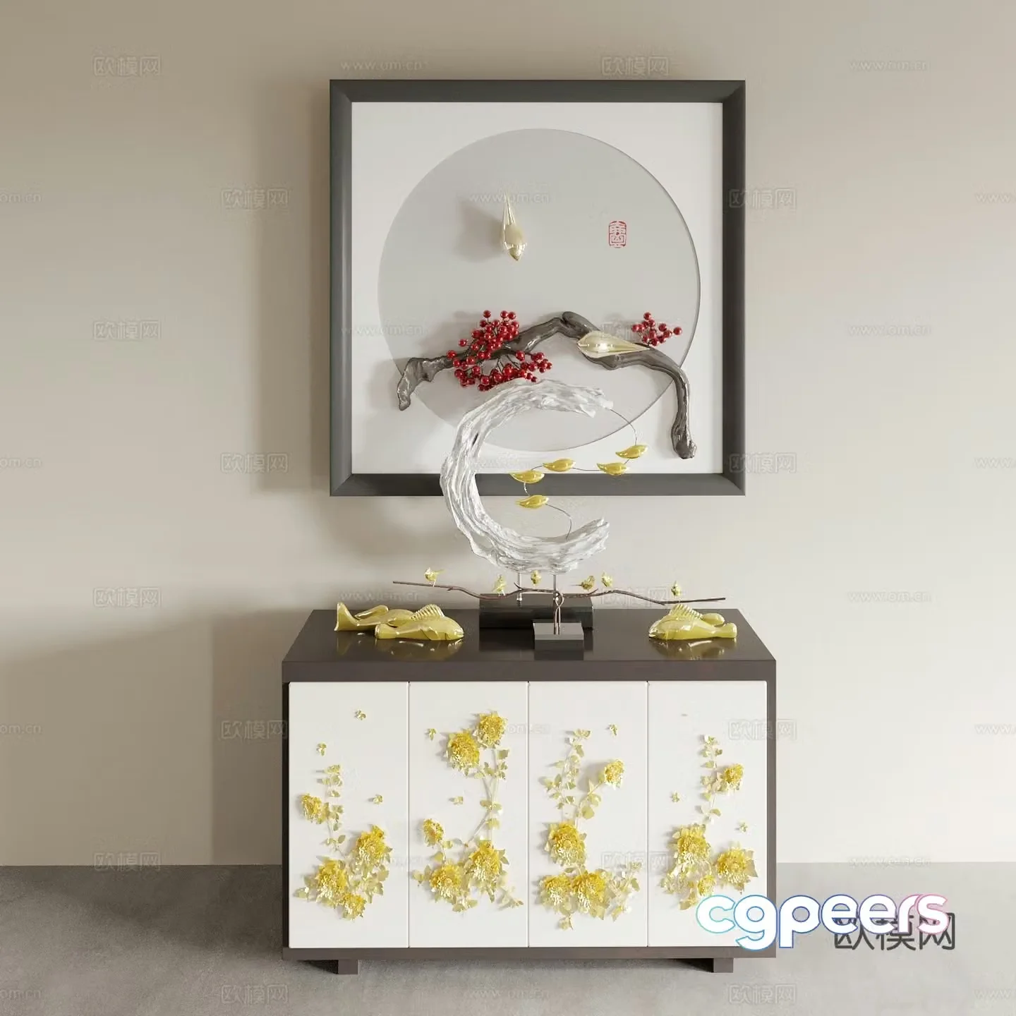 End view cabinet End view desk chest cabinet low cabinet entrance cabinet shoe cabinet 3d model