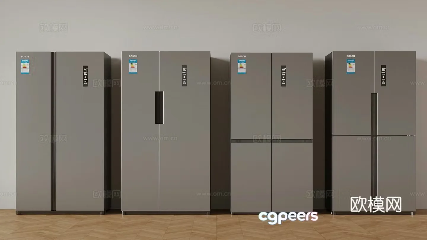 Refrigerator Modern smart refrigerator Double door refrigerator Cross door refrigerator 3D model