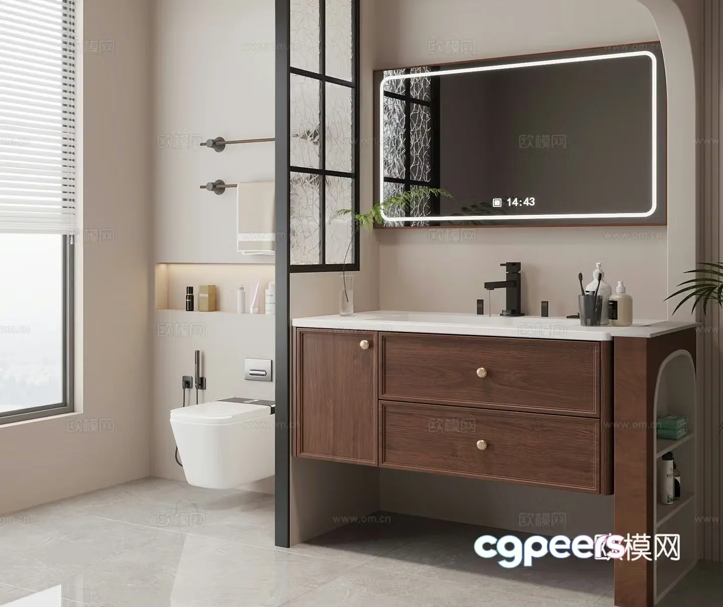 Bathroom cabinet medieval style bathroom cabinet toilet 3d model