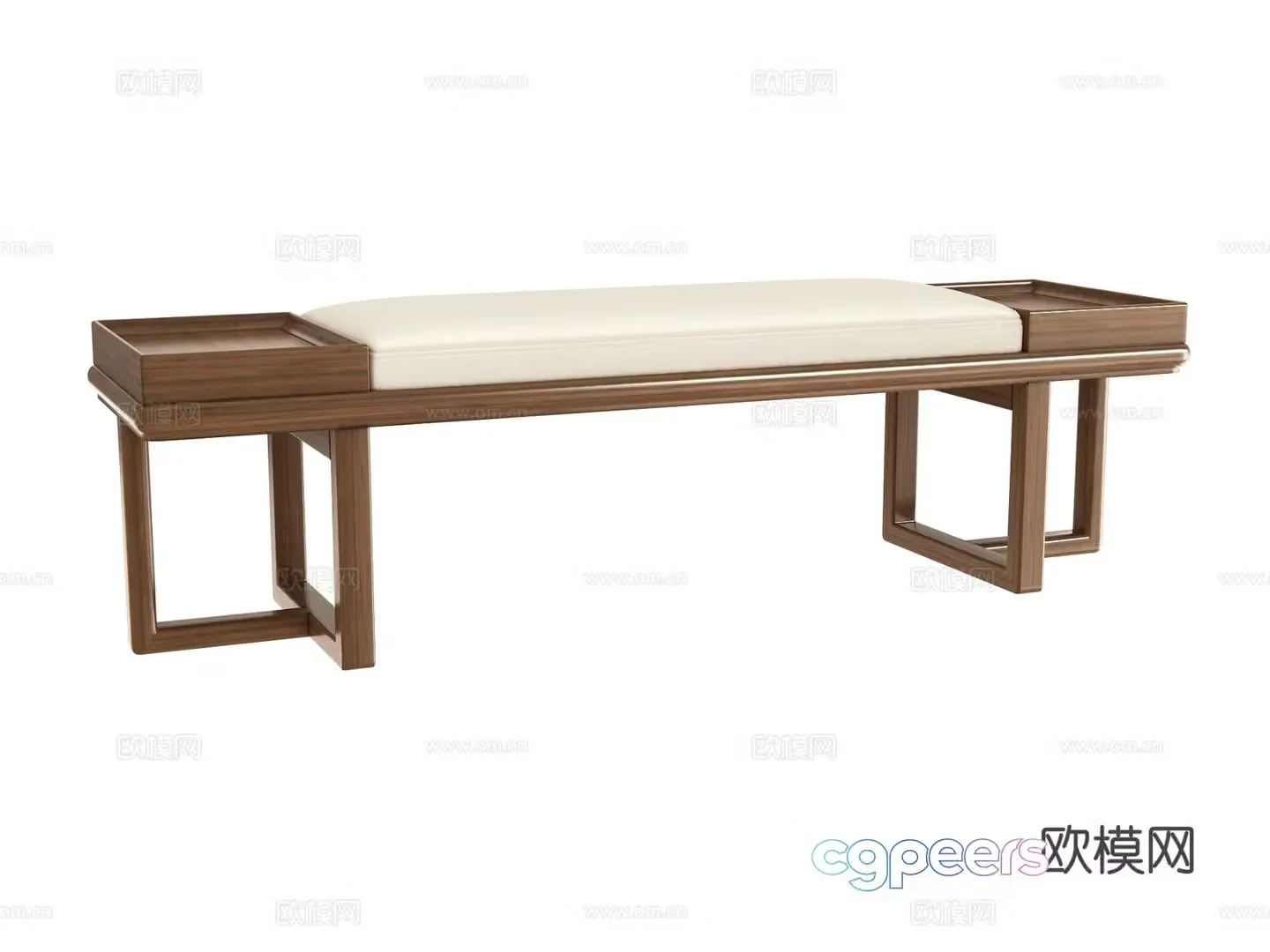 Chinese bench bar stool bedside stool 3D model