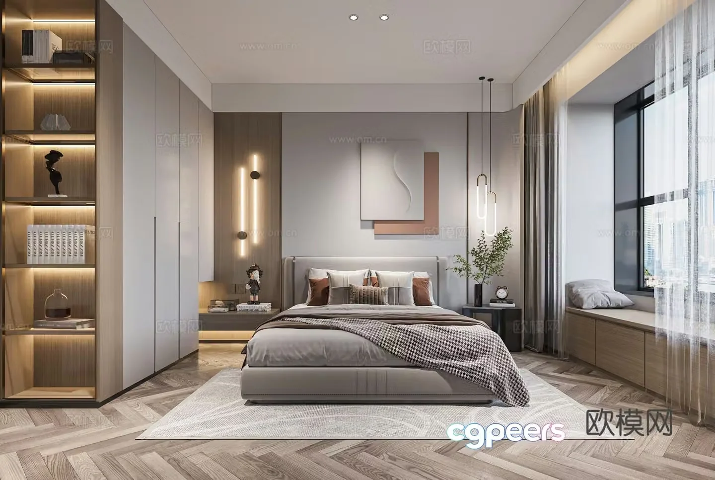 Modern bedroom master bedroom 3d model