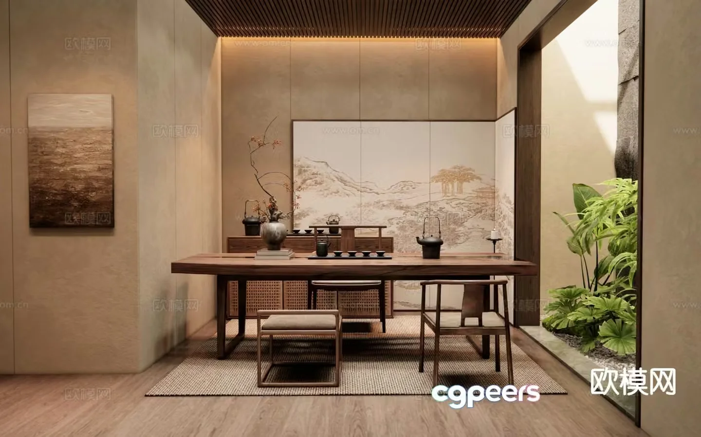 New Chinese tea room 3d model