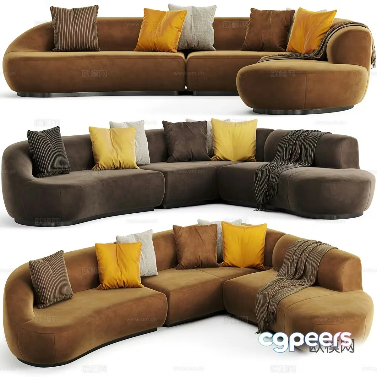 Modern Italian Fendi Casa Sandia sofa 3d model