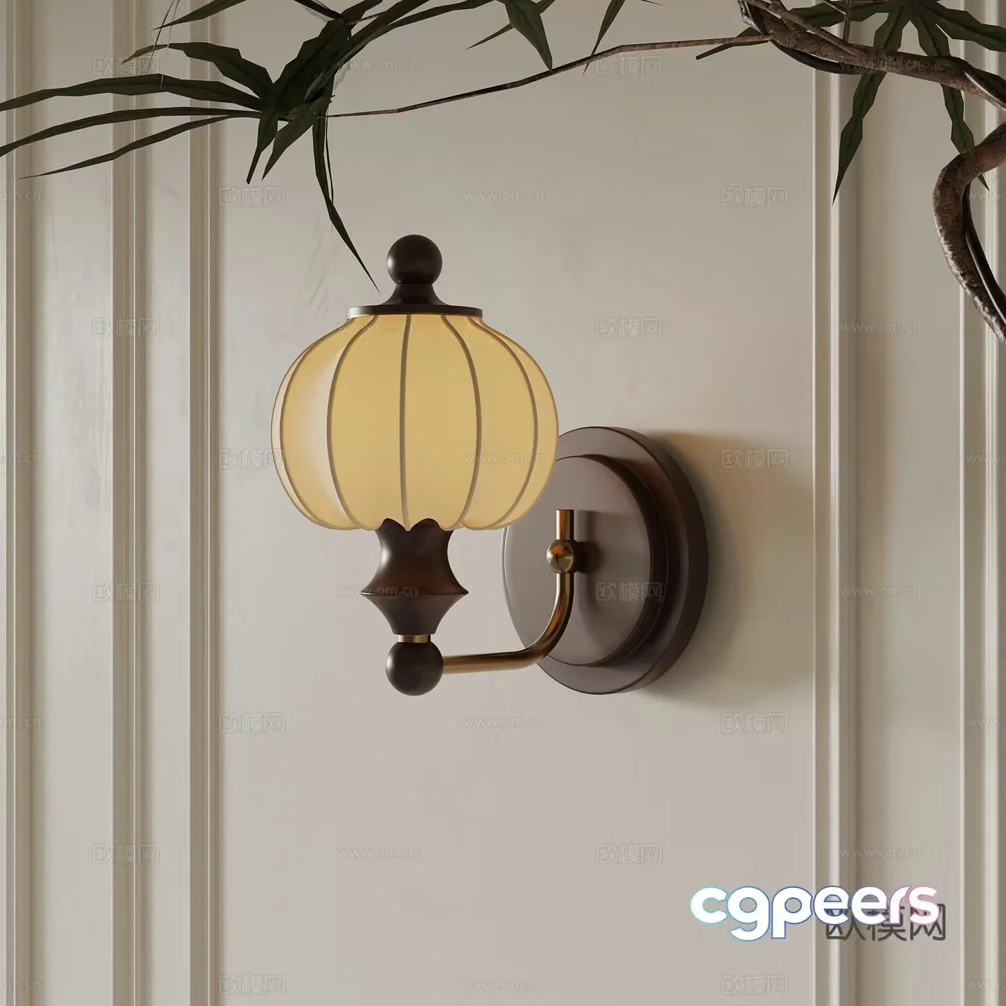 French retro wall lamp bedside lamp decorative lamp 3d model