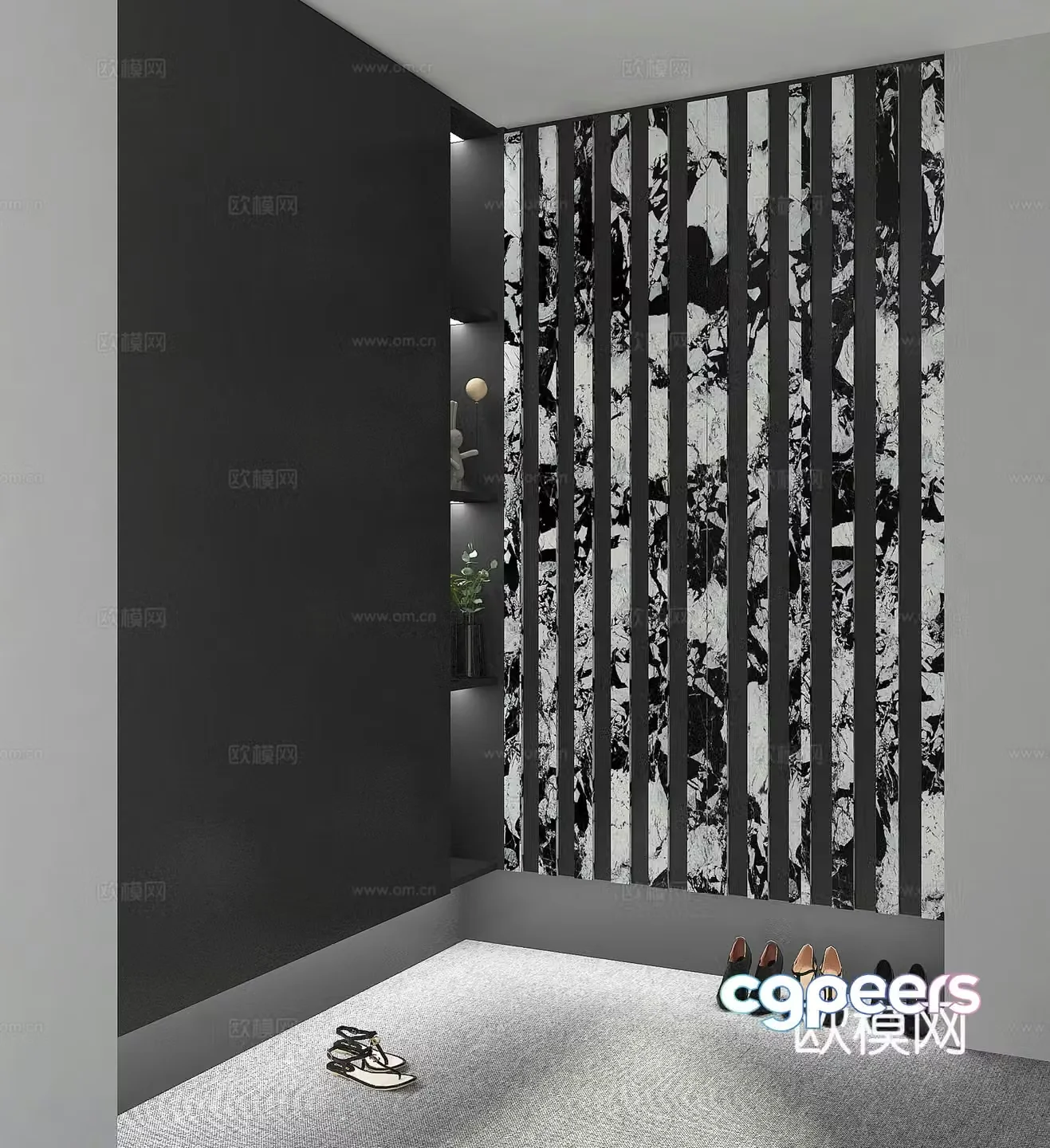 Modern shoe cabinet 3d model