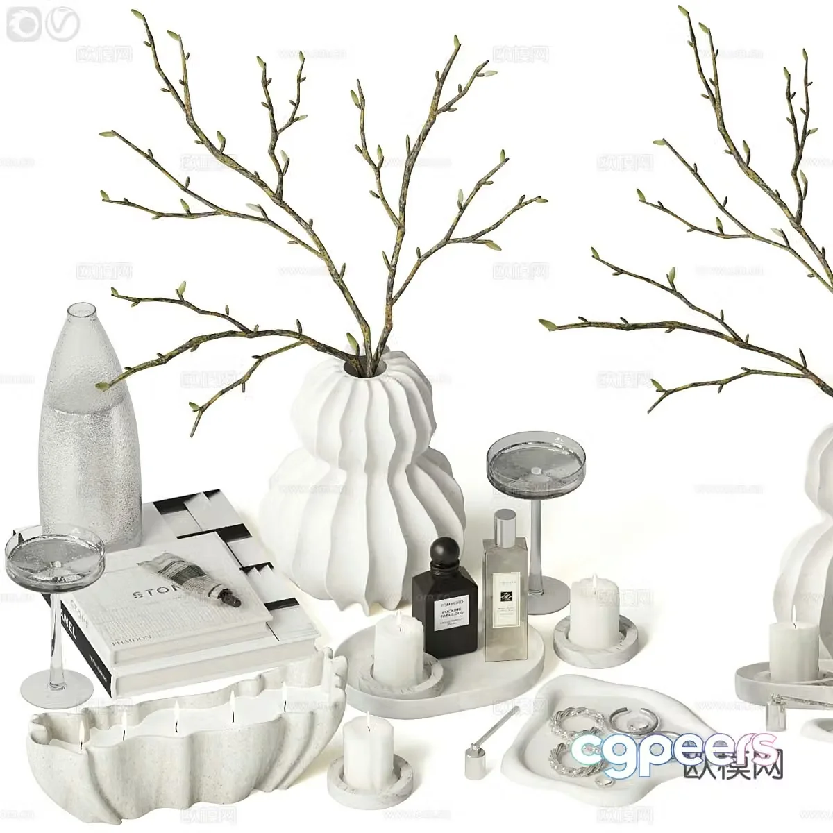 Modern Italian jewelry ornament combination 3D model