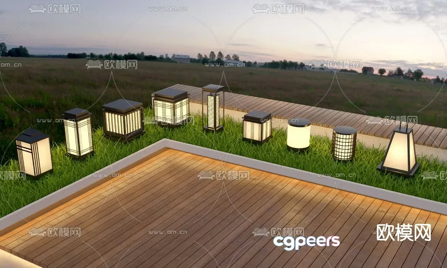 Landscape lights outdoor lights lawn lights garden floor lights garden lights 3d model