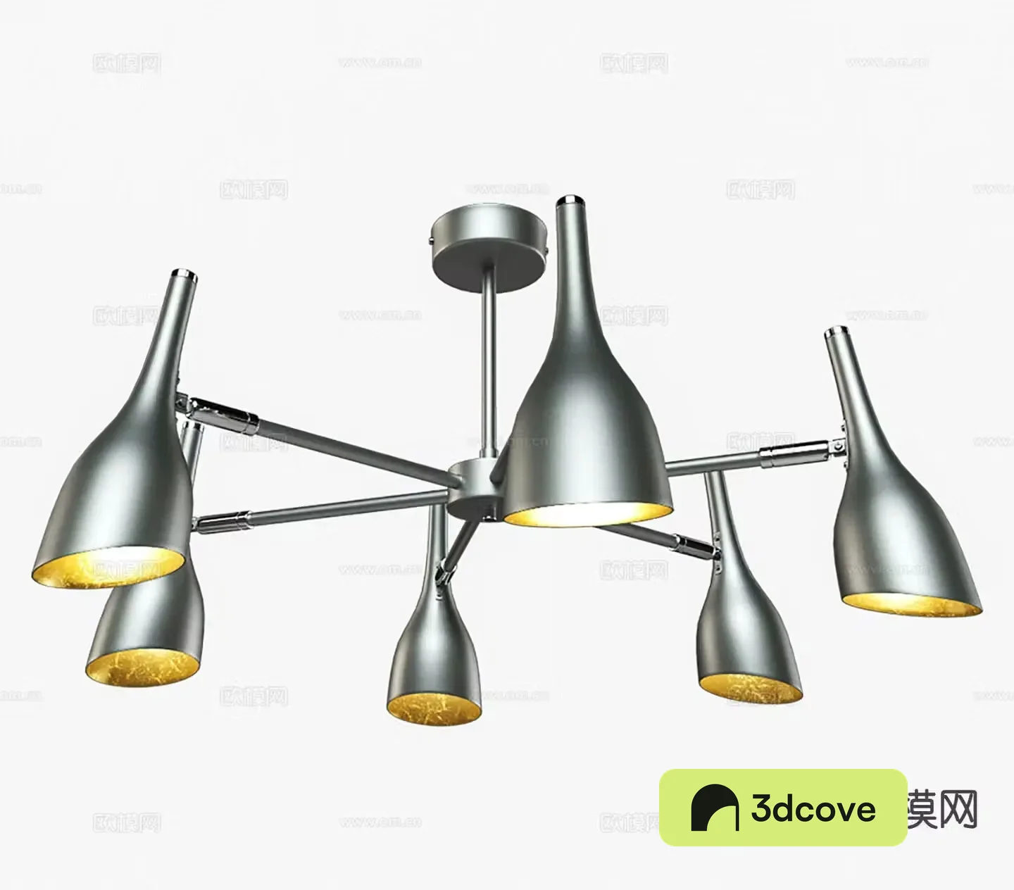 Modern multi-head chandelier
