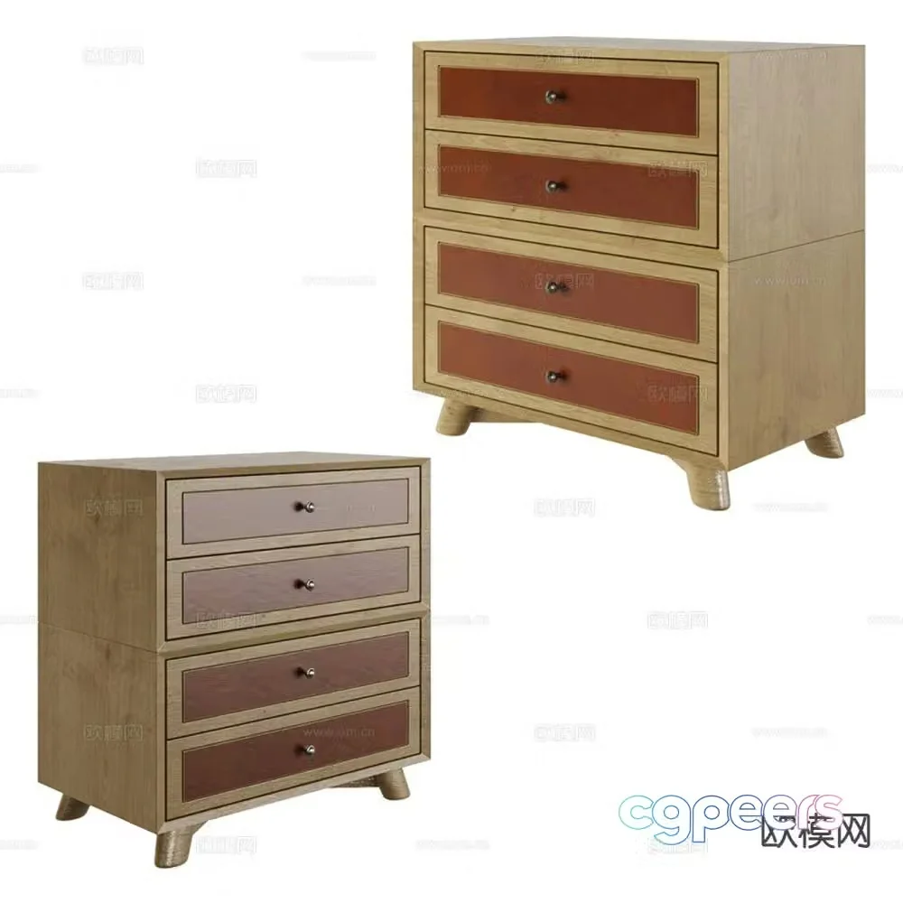 Oak chest of drawers 3d model
