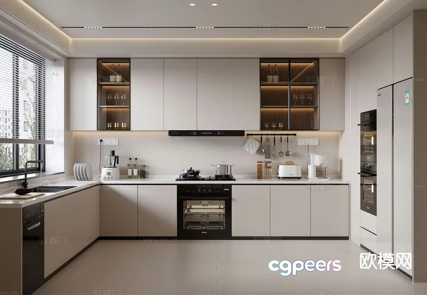 modern kitchen cabinet 3d model