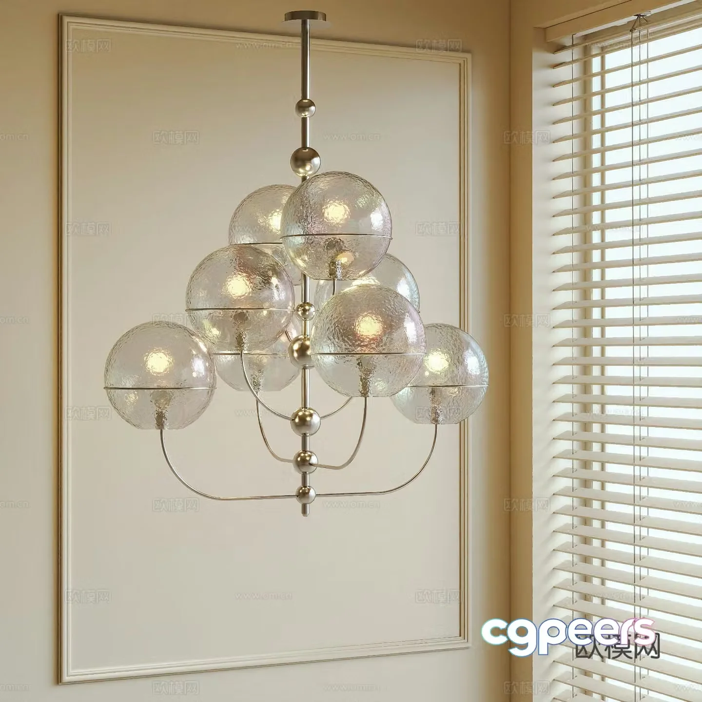 Modern Chandelier Glass Lamp 3D Model