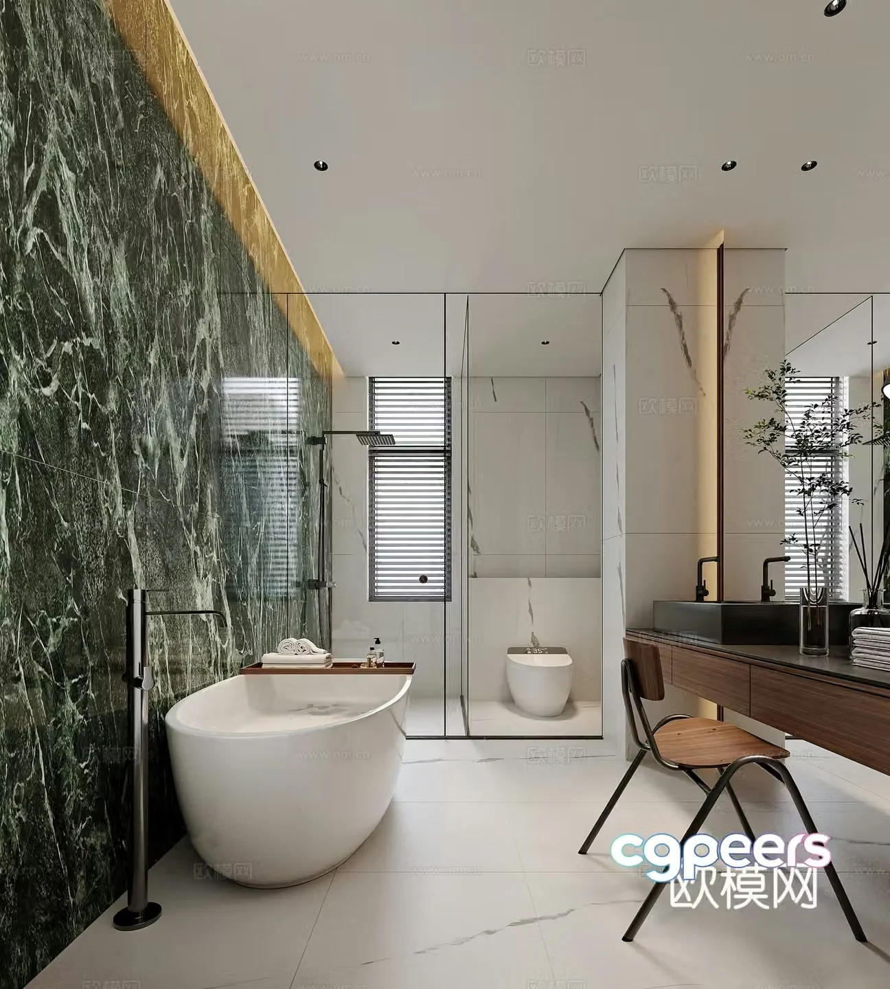 Modern style home bathroom 3d model