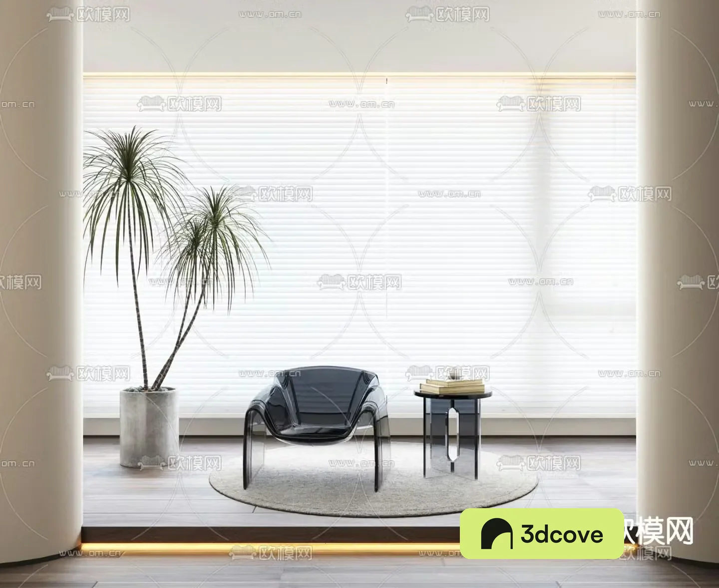 Transparent leisure chair armchair table