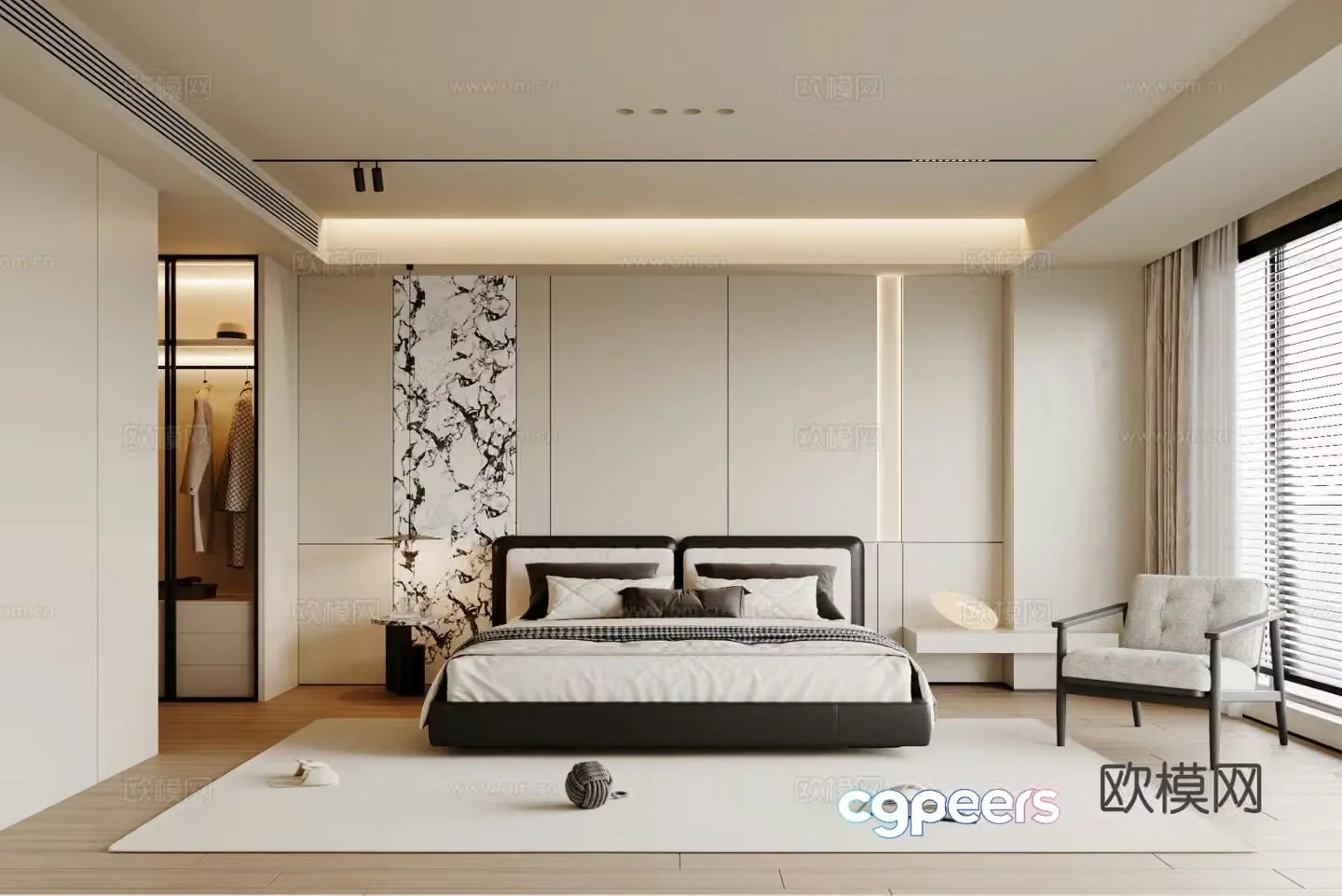 Modern bedroom master bedroom 3d model